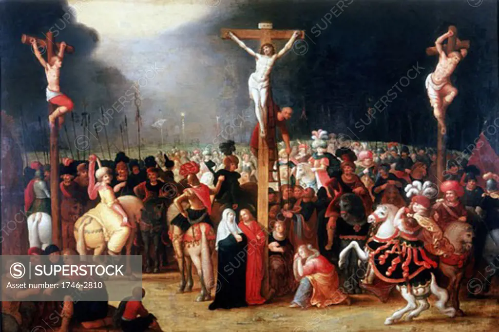 Christ on the Cross between the two Thieves Frans Francken II (1581-1642 Flemish) Oil on wood Musee des Beaux Arts, Pau