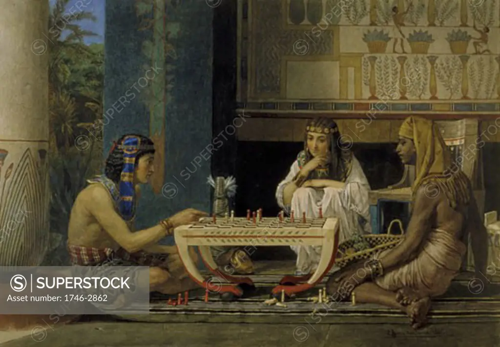 Egyptian Chess Players, 1865, Lawrence Alma-Tadema, (1836-1912/Dutch), Oil on canvas, Private collection