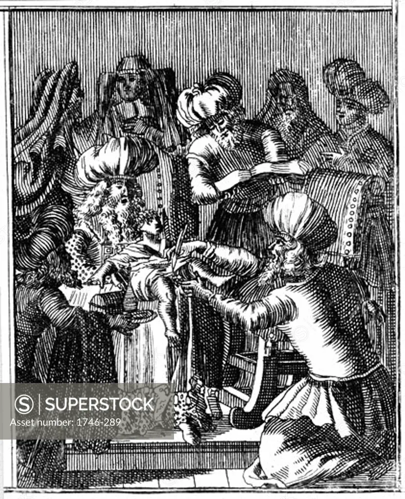 Ceremony of Circumcision From "Philologus Hebraicus-Mixtus" by Jan Leusden, published Basel, 1739 Engraving