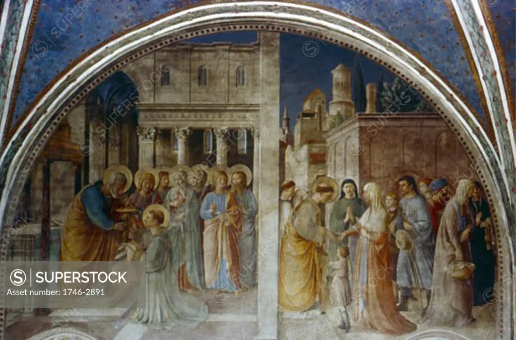 Ordination of St. Stephen by St. Peter Fra Angelico (ca.1395-1455 Italian) Fresco Chapel of Nicholas V, Vatican Palace