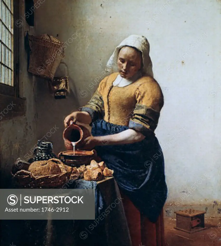 The Milkmaid, 1658-1661, Jan Vermeer, (1632-1675/Dutch), Oil on canvas