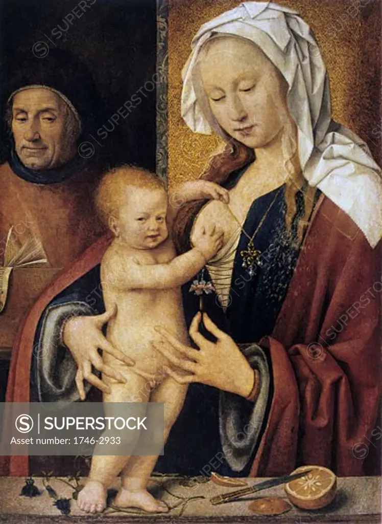 The Holy Family ca.1515 Joos van Cleve (c1541 Netherlandish) Tempera on wood