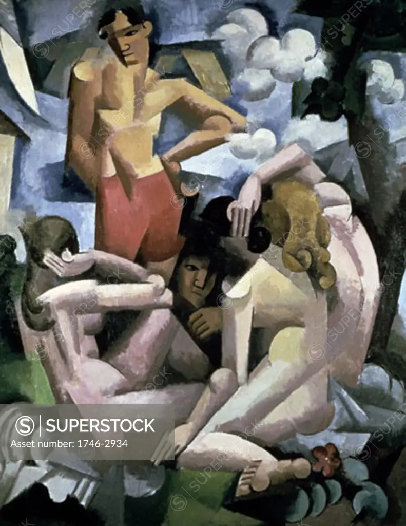 Bathers, 1912, Roger de La Fresnaye, (1885-1925/French)