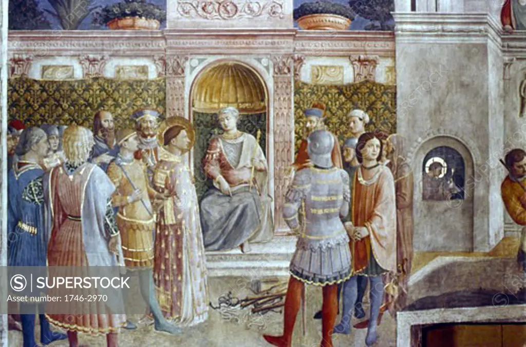 St. Lawrence before the Tribunal (Judgement of St. Lawrence) 1447-1449 Fra Angelico (1400-1455 Italian) Fresco Chapel of Nicholas V, Vatican Palace