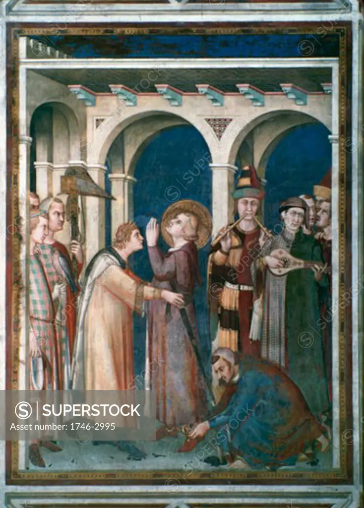 St. Martin is Knighted 1312-1317 Simone Martini (ca.1284-1344 Italian) Fresco Scenes from the Life of St Martin Cappella di San Martino, Lower Church, San Francesco, Assisi
