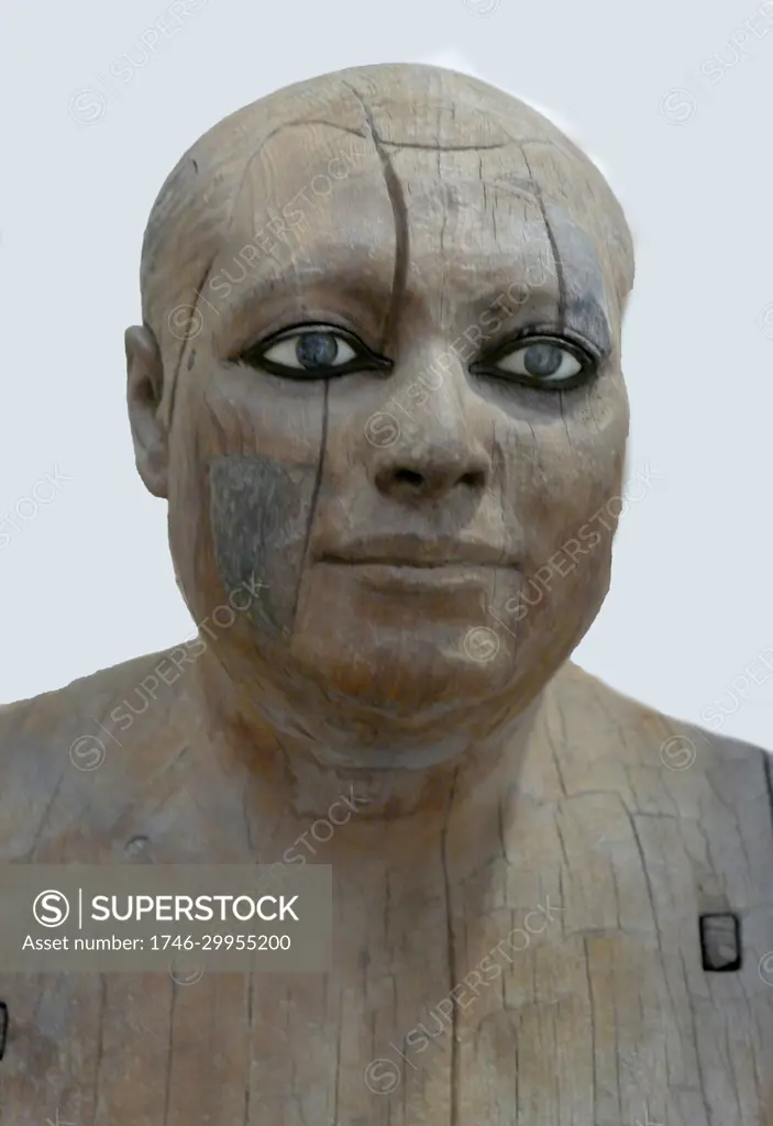 Wooden statue of Kaape (Sheikh el-Beled), an ancient Egyptian scribe and priest who lived between the late 4th Dynasty and the early 5th Dynasty, 2500 BC