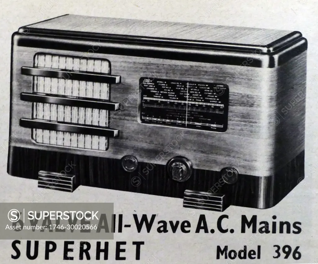 Superhet 396 radio, 1938. Made by Cossor