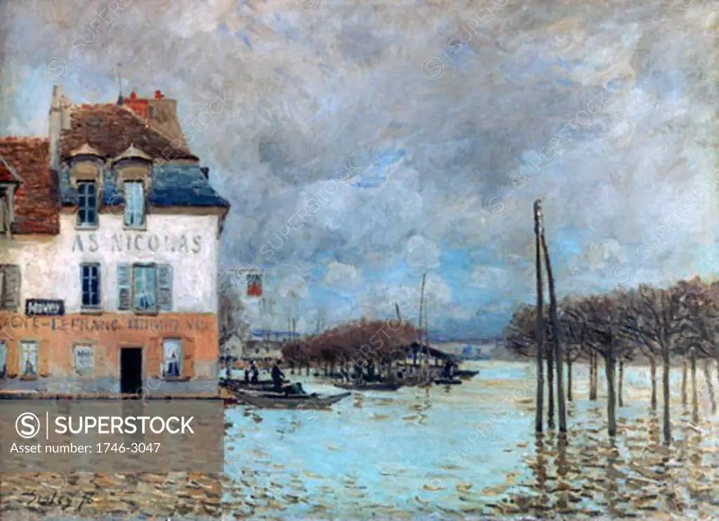 The Flood at Port-Marly, 1876, Alfred Sisley, (1839-1899/French), Musee des Beaux-Arts, Rouen, France