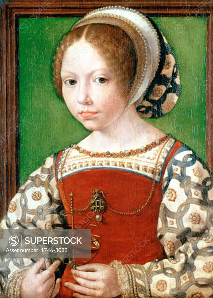 A Little Girl, c1520, Jan Gossaert, (ca.1472-ca.1533/Netherlandish), Oil on oak, National Gallery, London
