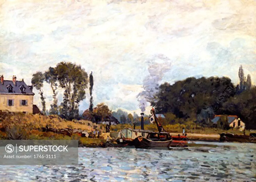 Boats on the Canal, 1873, Alfred Sisley, (1839-1899/French), Musee d'Orsay, Paris