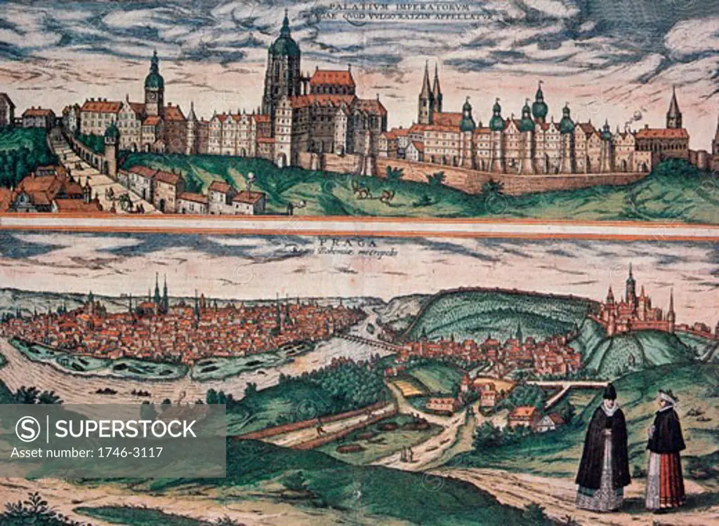 View of Prague, c1572, From Civitates Orbis Terrarum by Georg Braun and Frans Hogenberg, Joris Hoefnagel, (1542-ca.1601/Flemish)