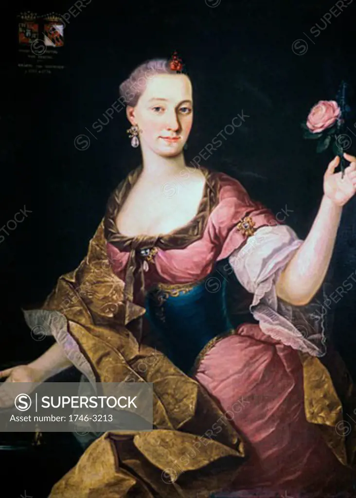 Maria Anna Freyin Von Erberg, Ann Mary, Baroness Erberg, Fortunat Bergant, (1721-1769/Slovenian), Oil on canvas, National Gallery of Slovenia, Ljubljana