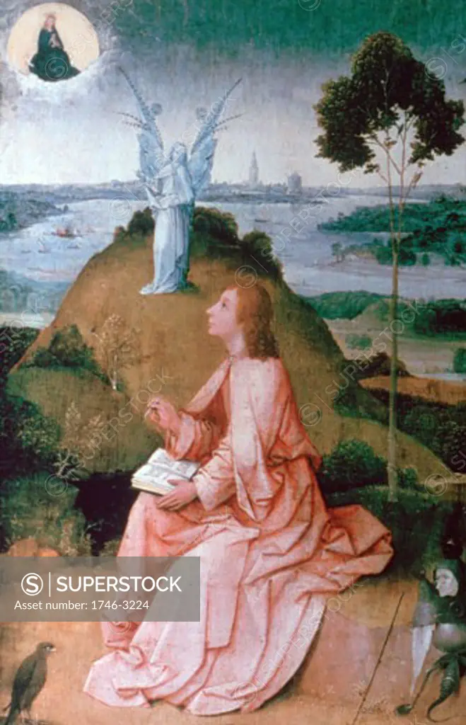 St. John the Evangelist on Patmos 1504-1505 Hieronymus Bosch (ca.1450-1516 Netherlandish) Oil on oak panel