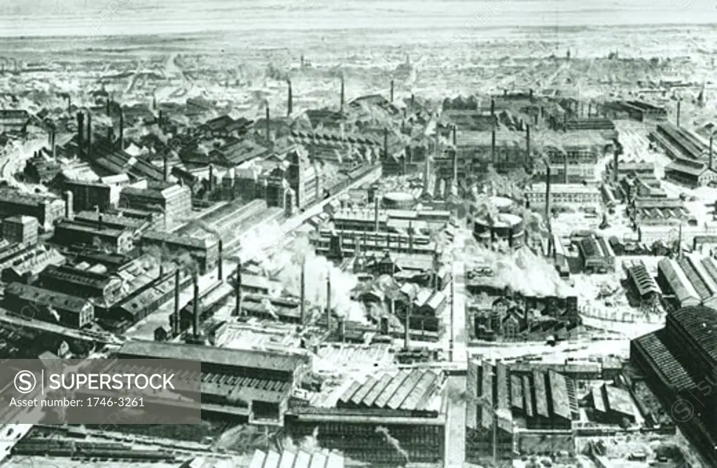The centre of Krupp factory at Essen,  circa 1910
