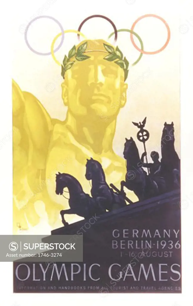 Poster for the Olympic Games in Berlin,  Germany,  August 1936