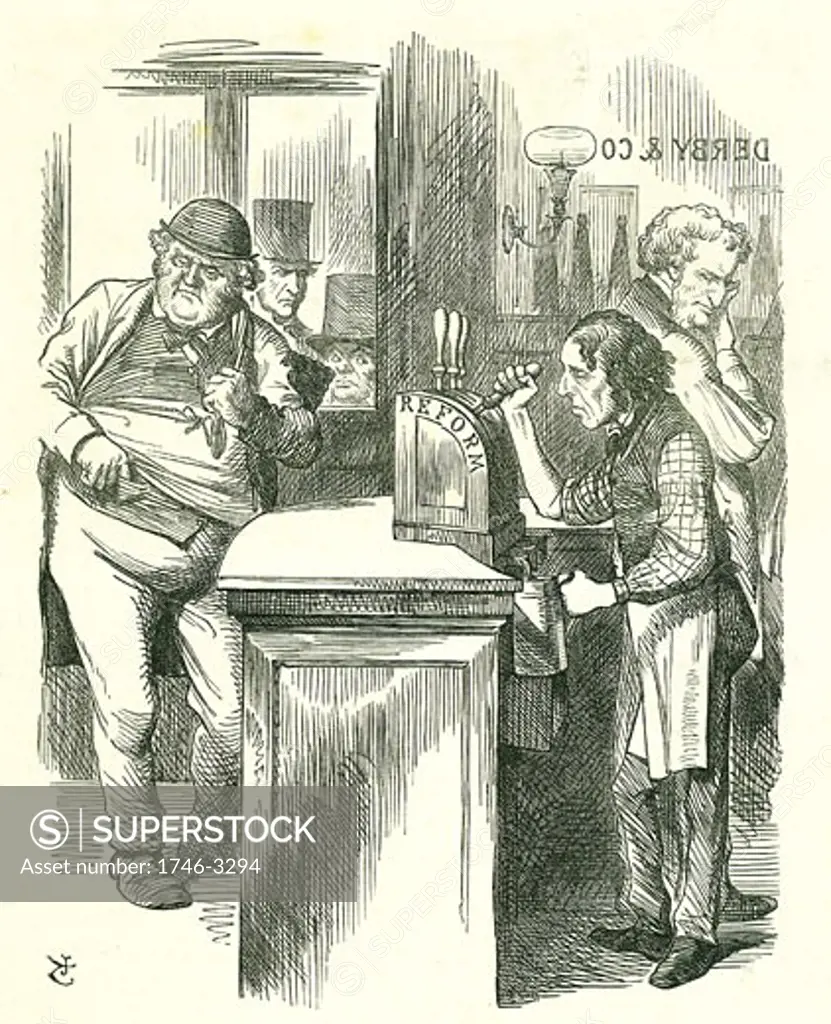 The Honest Pot Boy' by John Tenniel,  cartoon,  from 'Punch',  16 March 1867
