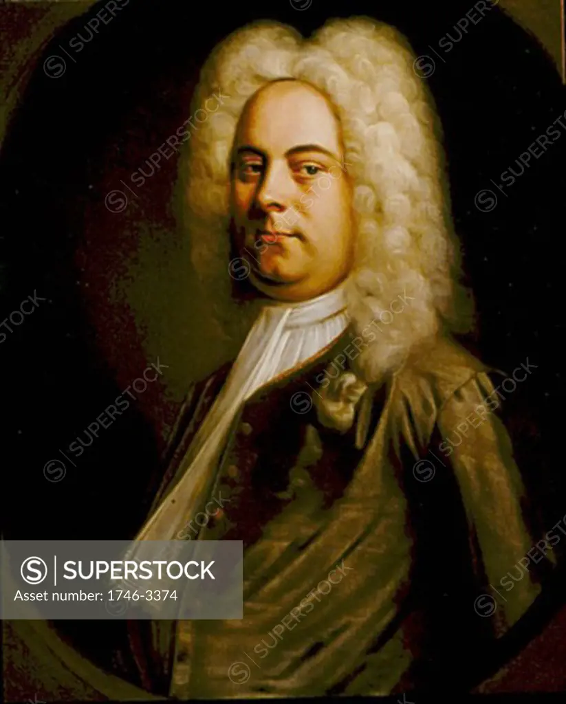 George Frederic Handel portrait by Balthasar Denner,  1726-1749,  oil on canvas,  18th century