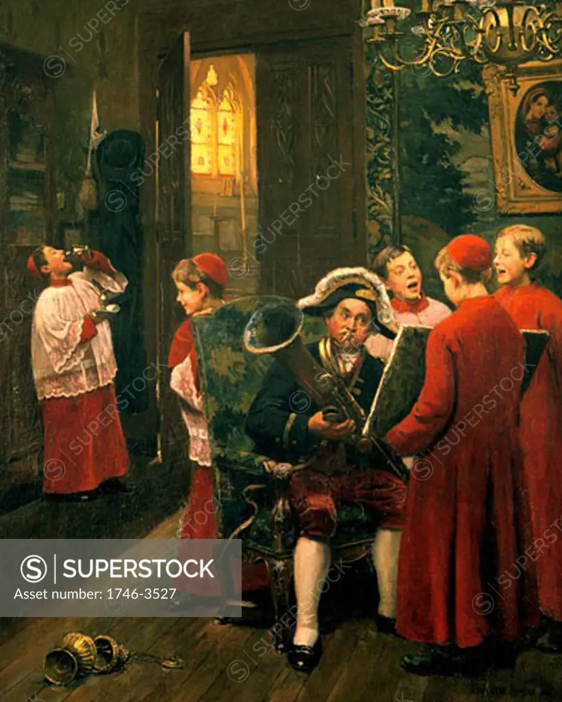 Choirboys,  by Paul-Charles Chocarne-Moreau,  1855-1931 French,  oil on canvas,  20th Century