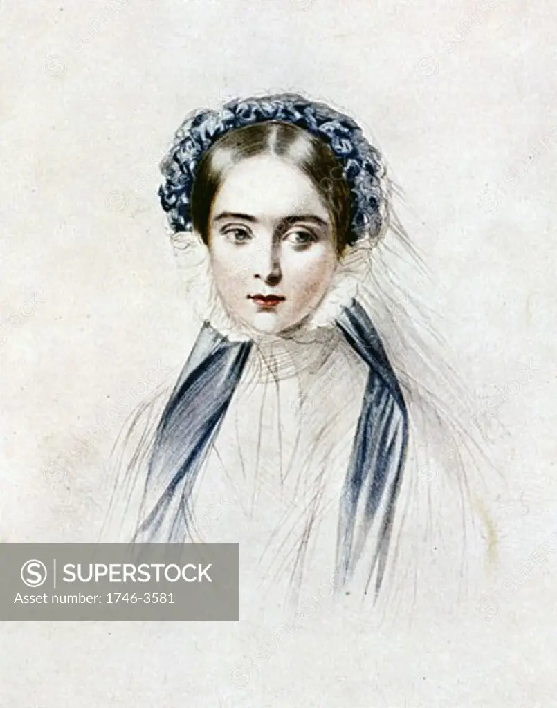 Portrait of Victoria,  Queen of Great Britain,  lithograph,