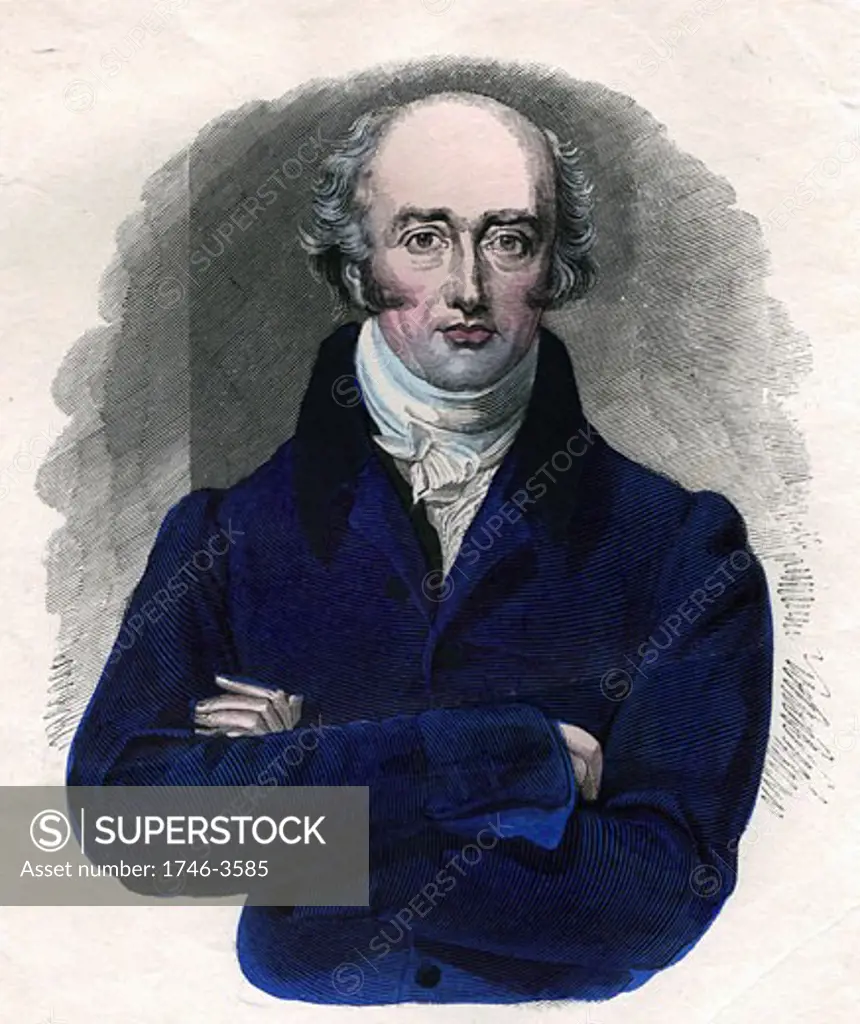 Portrait of George Canning,  hand-colored engraving