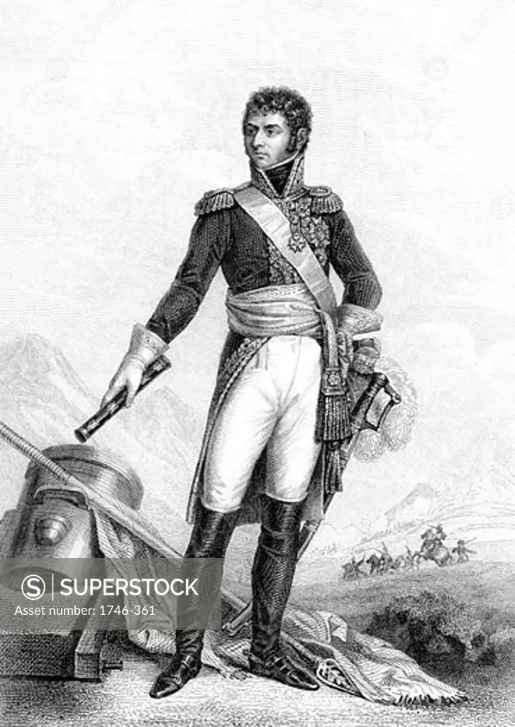 Jean Baptiste Jules Bernadotte (1763-1844) French revolutionary soldier., Engraving after portrait by FJ Kinson