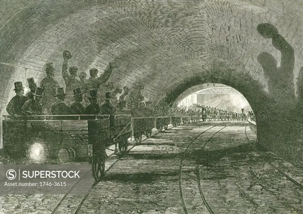 Underground railway in London,  Illustration from 'The Illustrated London News',  13 September 1862