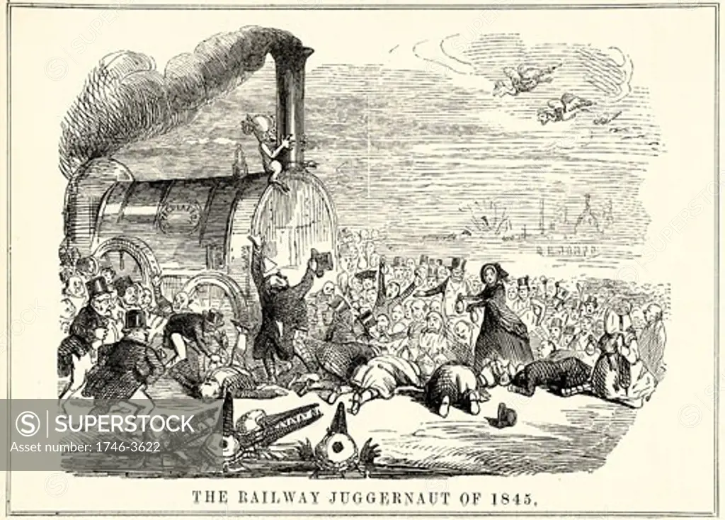 The Railway Juggernaut of 1845,  Cartoon from 'Punch',  London,  1845