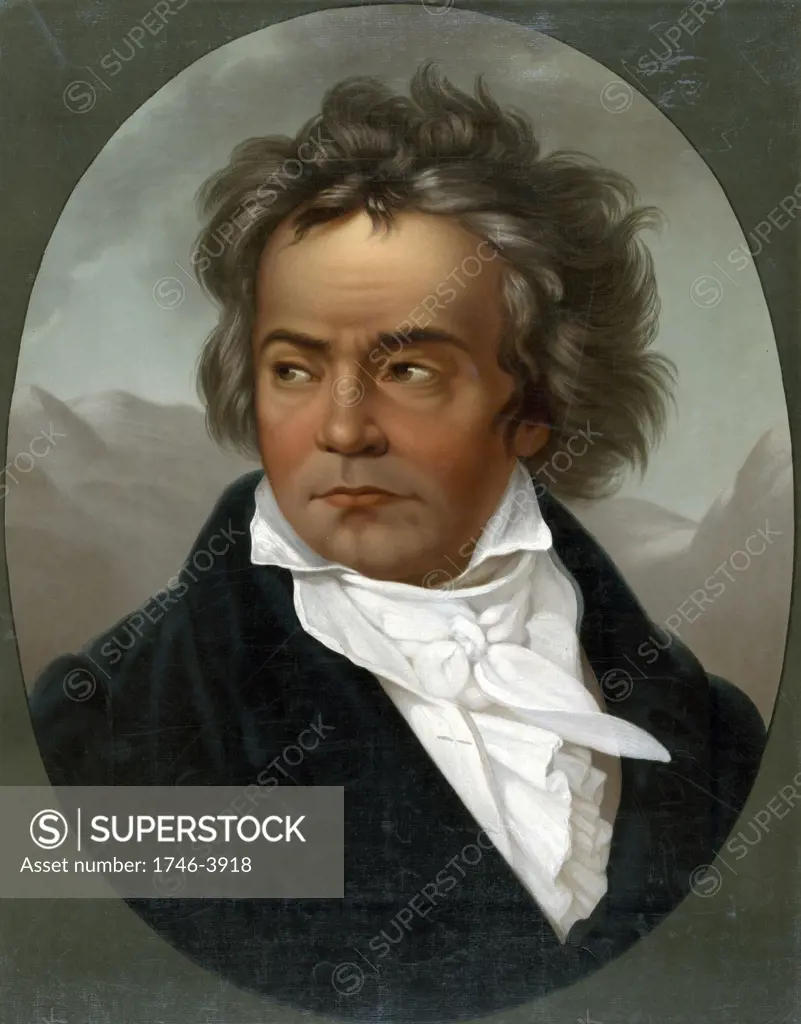 Ludwig van Beethoven (1770-1827) German composer and pianist whose music was transitional between the Classical and Romantic.