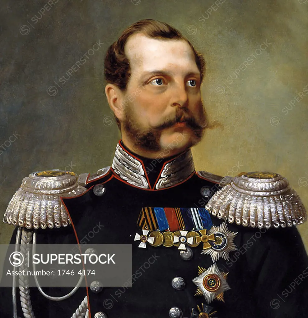 Alexander II 1818   1881. known as Alexander the Liberator  was the Emperor, or Tsar, of the Russian Empire from 3 March 1855 until his assassination in 1881.