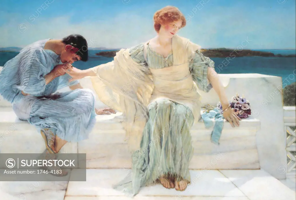 A painting of Pyramus and Thisbe entitled Ask Me No More (1906) by Sir Lawrence Alma-Tadema (1836-1912).