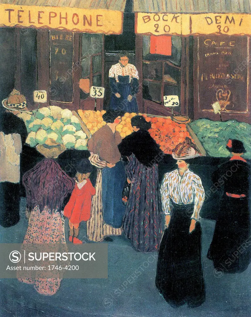 At the market by Felix Vallotton (1865   1925) Swiss painter.