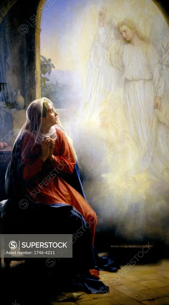 Carl Heinrich Bloch 1834-1890Danish painter 'Mary and the Angel' (The Annunciation).