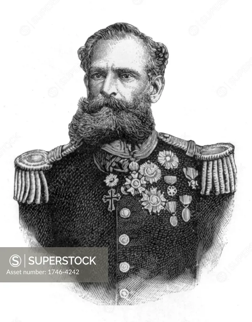 Marshal Manuel Deodoro da Fonseca  1827 - 1892. First President of the Republic of Brazil (1889-1891), after heading a military coup that deposed Emperor Pedro II
