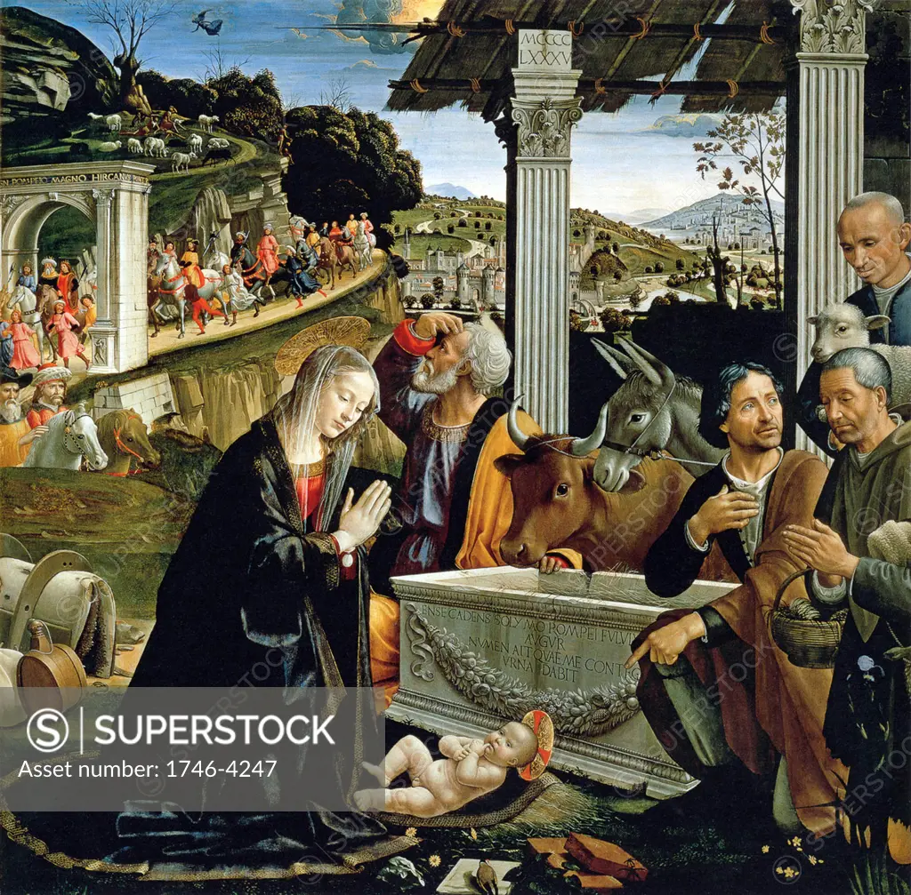 Domenico Ghirlandaio  Italian Early Renaissance Painter, 1449-1494 The Nativity c 1482