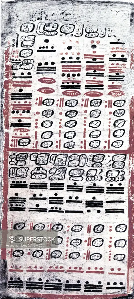 The Dresden Codex (Codex Dresdensis) Pre-Columbian Mayan book of the eleventh or twelfth century, of the Yucatecan Maya in Chichén Itzá.