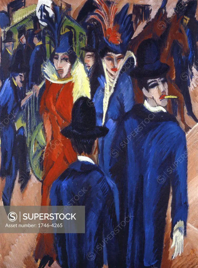 Ernst Ludwig Kirchner (6 May 1880   15 June 1938),  German expressionist painter Berlin-Street-Scene