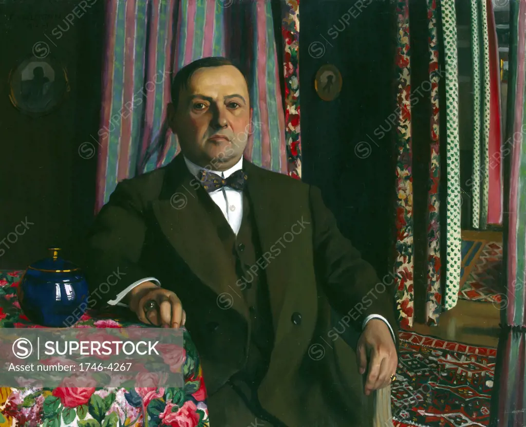 Félix Edouard Vallotton (1865 - 1925) Swiss painter , Portrait of G. Hasen, 1913