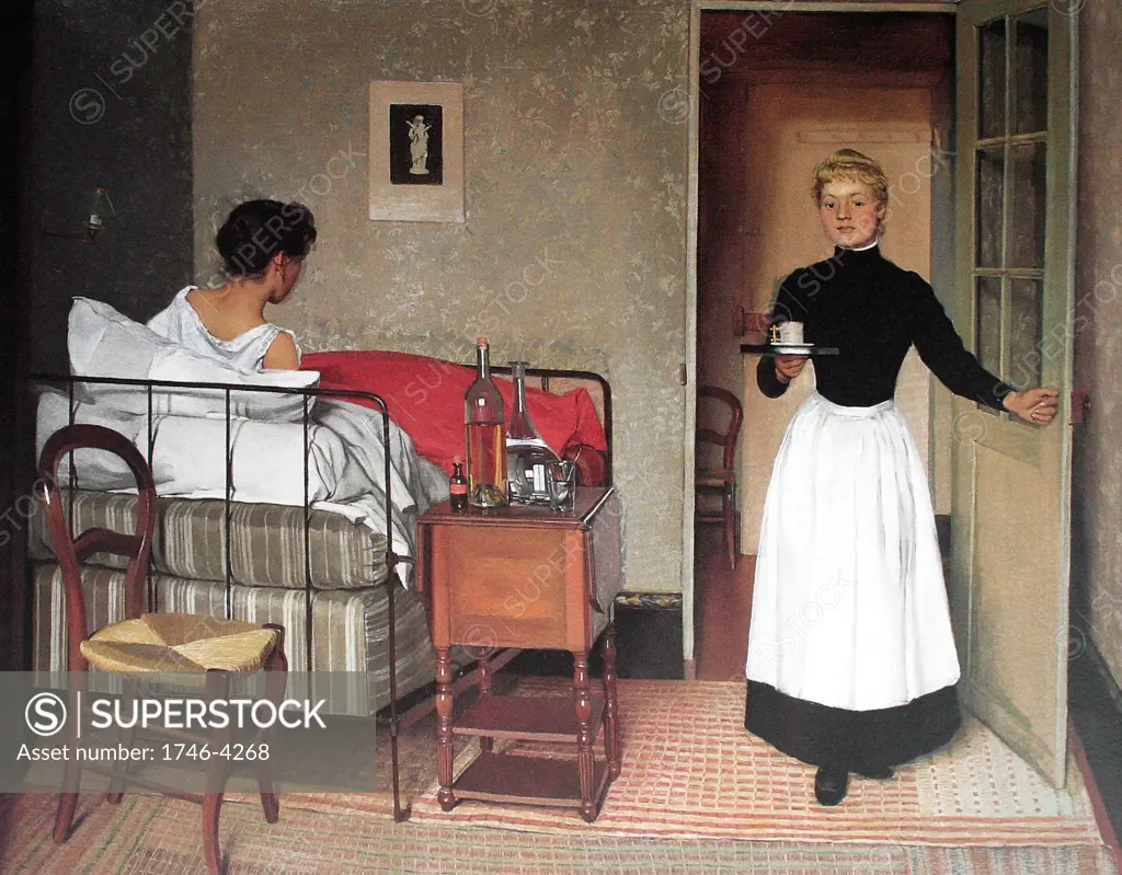 Félix Edouard Vallotton (1865 - 1925) Swiss painter , 1892 the patient