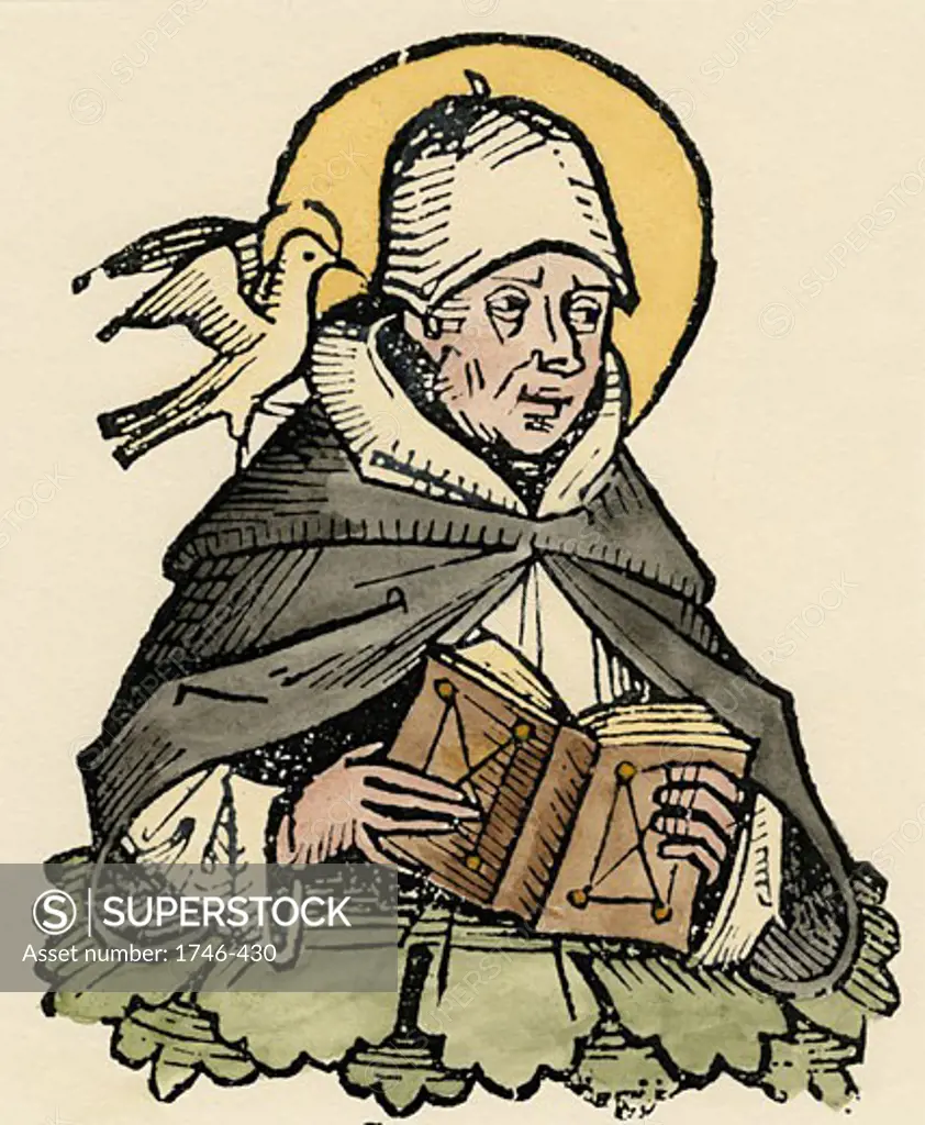 St Thomas Aquinas (c1225-74) Italian philosopher and theologian. Joined Dominican order (Black friars), studied under Albertus Magnus. Wrote commentaries on Aristotle. Concept of Just War. 