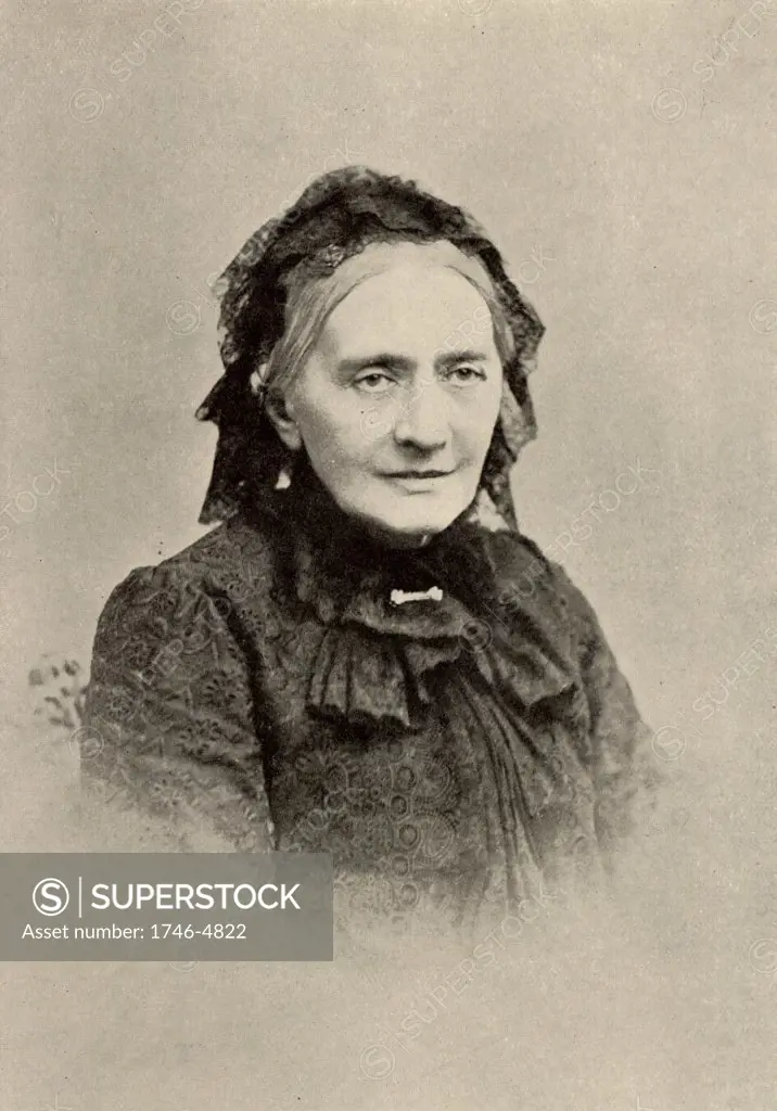 Clara Schumann (born Clara Wieck - 1819-1896) German pianist in old age. Widow of composer Robert Schumann. From a photograph. Halftone.