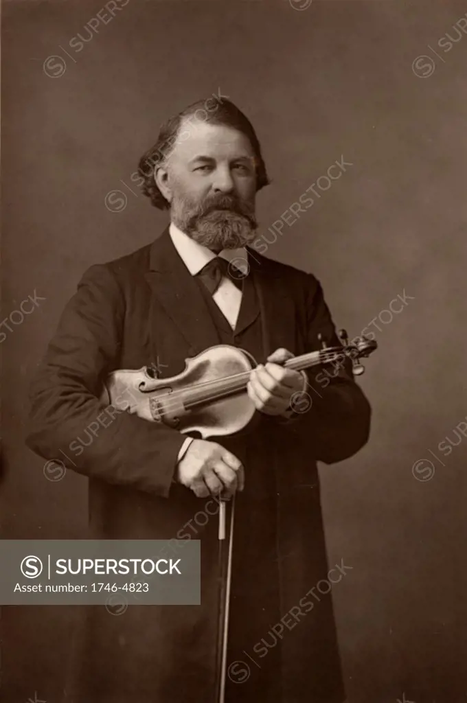 Joseph Joachim (1831-1907) Hungarian violinist, composer and Director of Berlin Conservatory.  From The Cabinet Portrait Gallery (London, 1890-1894).  Woodburytype after photograph by W & D Downey.