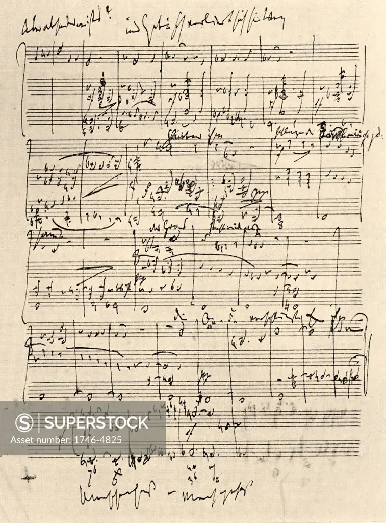 Johannes Brahms (1833-1897) German composer. Autograph of the score of the 'Alto Rhapsody'.