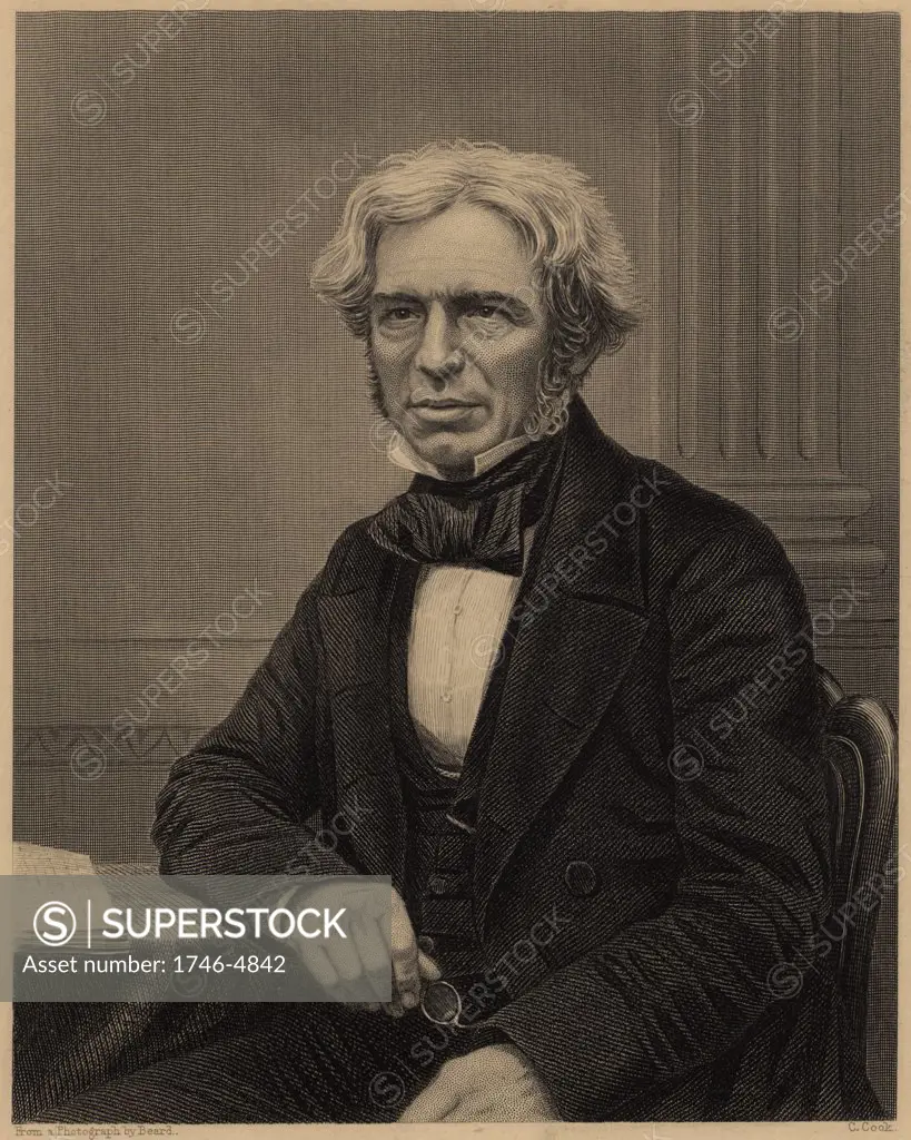 Michael Faraday (1791-1867) English chemist and physicist. In 1813 became laboratory assistant to Humphry Davy at the Royal Institution, London. In 1833 he succeeded Davy as professor of chemistry at the RI. From James Sheridan Muspratt Chemistry (Londo
