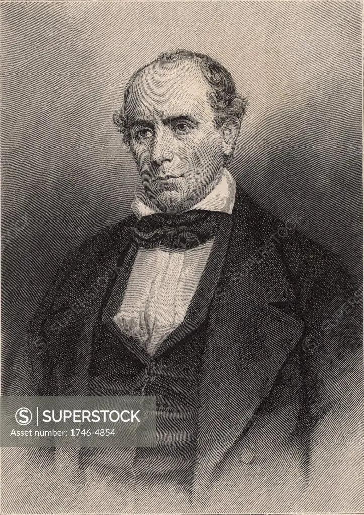 Elisha Mitchell (1793-1857) American naturalist and explorer.  Professor of chemistry, mineralogy and geology at the University of North Carolina.  In 1835 he established the height of Mt Mitchell, North Carolina. He fell to his death at nearby Mitchell Falls while verifying his earlier measurements. Engraving 1896.