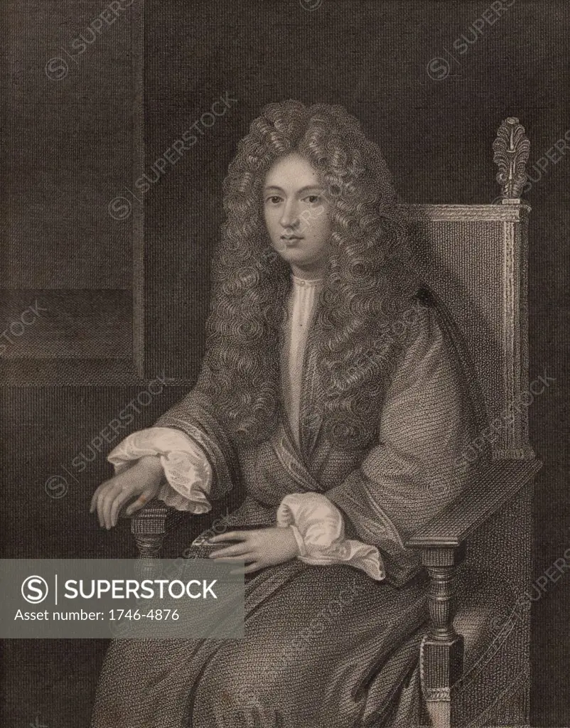 Robert Boyle (1627-1691), Anglo-Irish chemist and physicist, as a young man. Engraving.