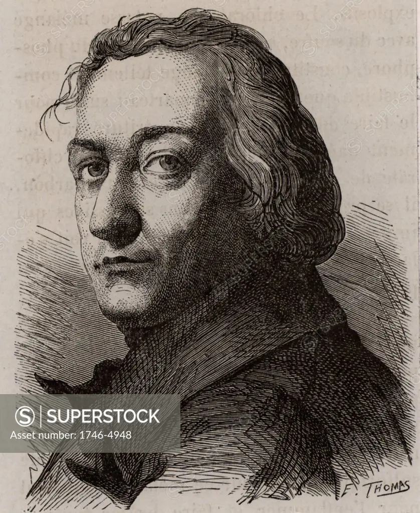 Claude Louis, Comte Berthollet (1748-1822) French chemist who assisted Lavoisier. Worked on dyes and chlorine for bleaching for the textile industry. Engraving  from Les Merveilles de l'Industrie by Louis Figuier (Paris, c1870).