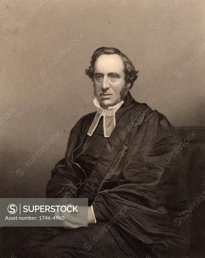 Richard Chenevix French (1807-1886).  Anglican clergyman born in Dublin. Dean of Westminster 1856-1863. Anglican Archbishop of Dublin 1863-1884. Engraving from The Illustrated News of the World (London, c1860).
