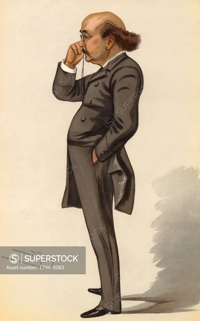 Dion Boucicault (also Bourcicault, and Dionysius Lardner Boursiquot) (1820-1890) Irish-born British actor, playwright and producer.Cartoon by 'Spy'  (Leslie Ward, 1851-1922) from Vanity Fair  (London, 1882). Chromolithograph.