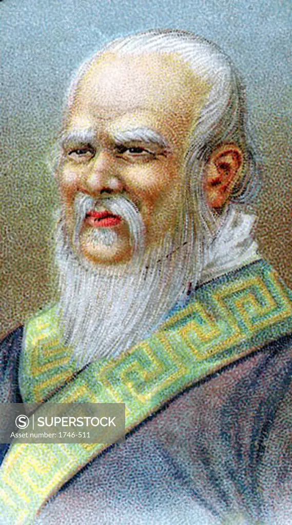 Confucius (551-479 BC) Chinese philosopher Chromolithograph c1920