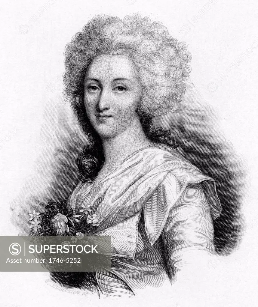 Madame Elizabeth (1764-94) sister of Louis XVI, guillotined during the French Revolution. Engraving.